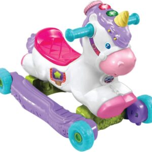 VTech Rock and Ride Unicorn Baby Ride On Toy, Interactive Baby Musical Toy with Learning and Sound Features, First Steps Walking Support for Babies & Toddlers from 18 Months