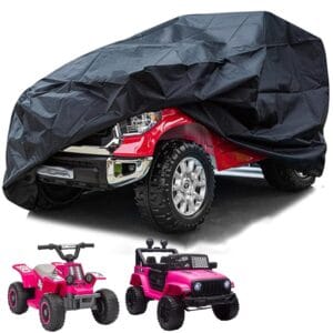 VVHOOY Kids Electric Car Cover, Large Car Toy Cover Compatible with Homcom,Aiyaplay,Heavy Duty Outdoor Wrapper Resistant Waterproof UV Rain Snow Protection for Kids Electric...