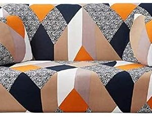 WDong Stretch Sofa Coves,3 Seater Polyester Spandex Printed Elastic Couch Sofa Slipcovers 3 Seater Furniture Protector Covers,69-86" Long with Anti-Slip Foam(3 Seater, Geometry)