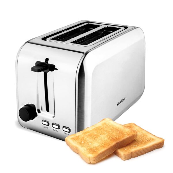 WeeKett 2 Slice Toaster Stainless Steel 750 W, Two Slice Toaster - Silver