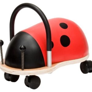 Wheelybug Toddler Wooden Ride-On, Multi-Directional Castor Wheels, Safety Certified Developmental Toy for Outdoor/ Indoor Fun, Small (1 - 3 Years), Ladybird