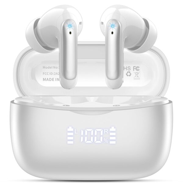 Wireless Earbuds, Bluetooth 5.3 Headphones In Ear with 4 ENC Noise Cancelling Mic, Deep Bass Stereo Sound Wireless Headphone, 56H Playtime, IPX7 Waterproof Bluetooth Earbuds...