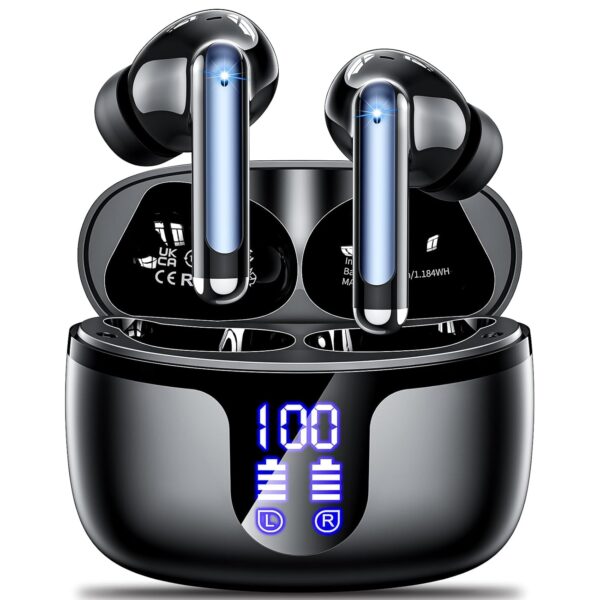 Wireless Earbuds Bluetooth 5.3 Headphones in Ear with 4 ENC Noise Cancelling Mic 2025 New Ear buds 42h Playtime HiFi Stereo Deep Bass Earphones IP6 Waterproof LED Display...