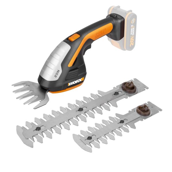 WORX WG801E.9 20V Cordless Shrub Shears, Hedge Trimmer, Grass Shear, 3-in-1 Garden Tool (Tool Only, no Battery or Charger)