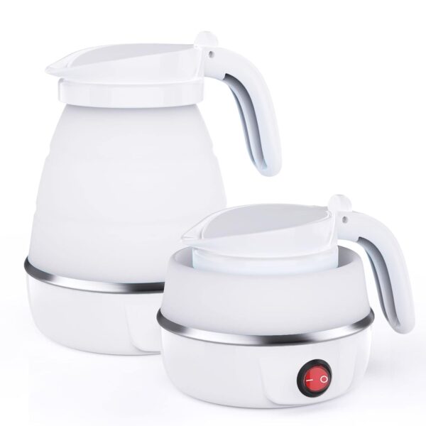 YudouTech Foldable Electric Kettle, Camping Kettle, Mini Travel Silicone Electric Water Boiler, Tea Coffee Maker, Portable Coffee Kettle with Separable Power Cord for Outdoor...