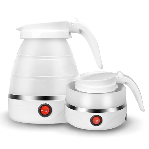 ZHSDUEWN Foldable Electric Kettle, Travel Camping Mini Portable Collapsible Kettle Camping Kettle Electric, Small Caravan Coffee Maker for Outdoor Hiking Bedroom (600ML)