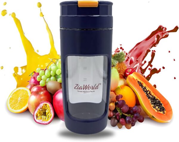 ZiaWorld 600ml Portable Juicer Blender for Juice, Milkshake, Smoothies, Protein Shakes, Portable Cordless Mini Travel Mixer, Rechargeable, Lid & Sip Spout, Blend Ice & Frozen...