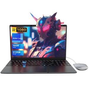 15.6" Laptop - 16GB RAM 512GB SSD PC Laptop, Quad-Core N95 Processor Up to 3.1GHz, Computers with USB3.0,Ethernet port,Touch ID, WiFi, BT4.2, for Students/Business