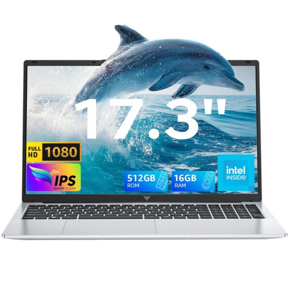 ACEMAGIC 17.3 Inch FHD Laptop with In-tel Quad-Core N97 Processor up to 3.6GHz, 16GB RAM DDR4 512GB SSD Notebook Laptops, Dual Speakers, HDMI, WiFi 5, BT5.0, 3*USB3.2, Type-C,...