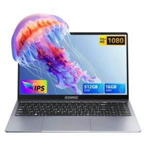 ACEMAGIC Laptop,15.6 Inch FHD With Metal Case,Quad-Core 12th Alder Lake N97 Processor(up to 3.6 GHz) beat N4020/N5095,16 GB RAM 512 GB SSD Laptop,BT5.0,2.4G/5G WiFi,USB 3.2,HDMI...