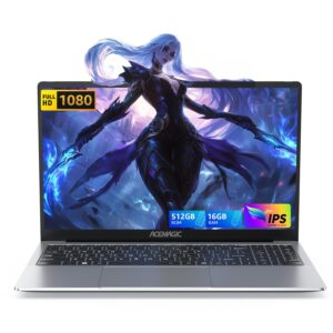 ACEMAGIC Laptop Computer 15.6 inch - Quad-Core Alder Lake N-97 Processor Up to 3.6GHz (Beat N 95) Notebook Laptops, 16GB Ram DDR4 512GB SSD Student Laptop, Support 1080P, TF...