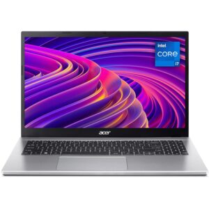 Acer Aspire 3 A315-59 Laptop - Intel Core i7-1255U, 16GB, 512GB SSD, Integrated Graphics, 15.6-inch FHD IPS, Windows 11, Silver