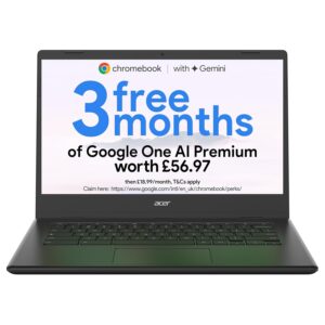 Acer Chromebook 314 CB314E Laptop - Intel Celeron N4500, 4GB, 64GB eMMC, Integrated Graphics, 14" Full HD, Google Chrome OS, Silver