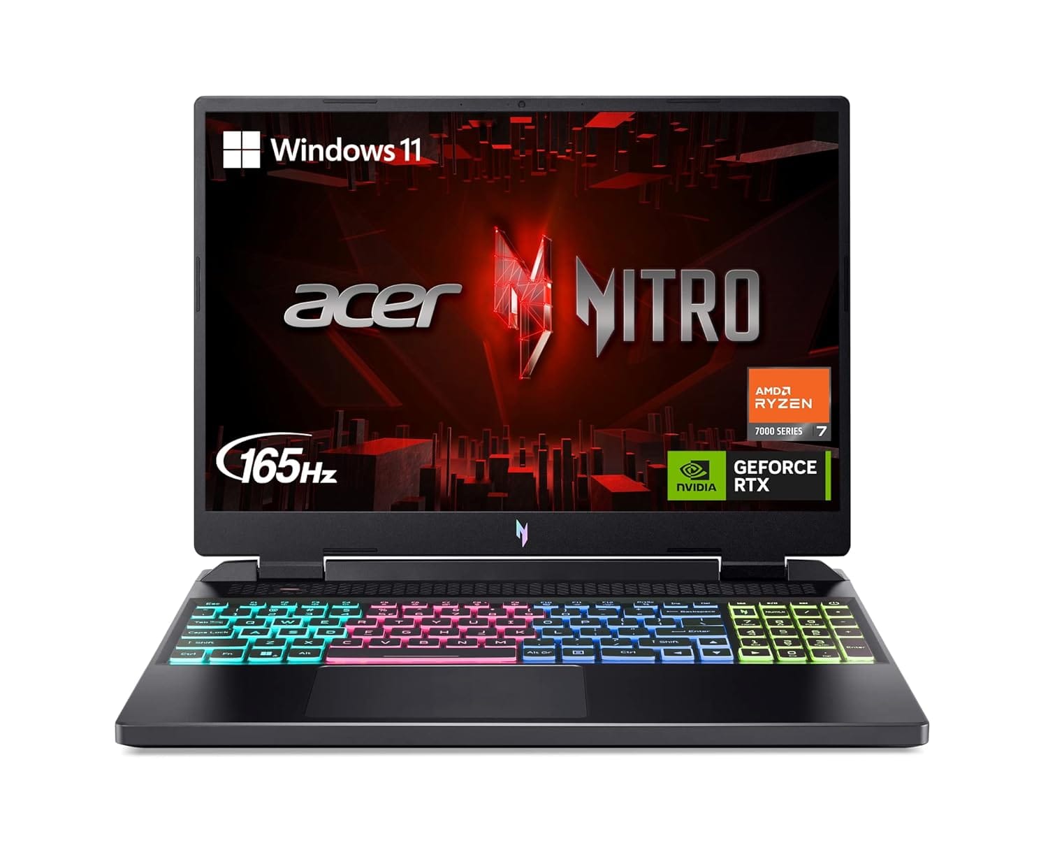 Acer Nitro 16 Gaming Laptop | AMD Ryzen 7 7840HS OctaCore CPU | NVIDIA GeForce RTX 4060 Laptop GPU | 16" WUXGA 165Hz IPS Display | 16GB DDR5 | 1TB Gen 4 SSD | WiFi 6E | RGB...