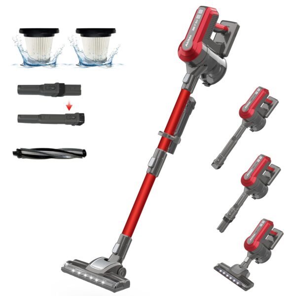 Akitas V10 30v 450W Max 50 Mins 3 Speed Cordless Vacuum Cleaner Upright Handheld Stick Lightweight Brushless Digital Control (BLDC) Motor Rechargeable Lithium Battery Good For...