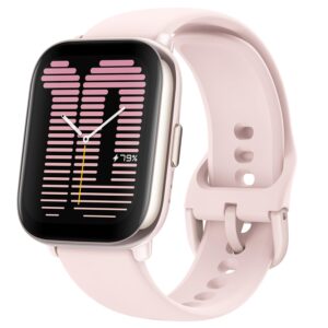 Amazfit Active 42mm Smart Watch with AI Fitness Exercise Coach, GPS, Bluetooth Calling, Music Storage, 14 Day Battery, AMOLED Display & Alexa-Enabled, Petal Pink