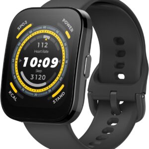 Amazfit Bip 5 Smart Watch, 46mm, Bluetooth Calling, Alexa Built-in, GPS Tracking, 10-day Long Battery Life, Health Fitness Tracker With Heart Rate, Blood Oxygen Monitoring - Black