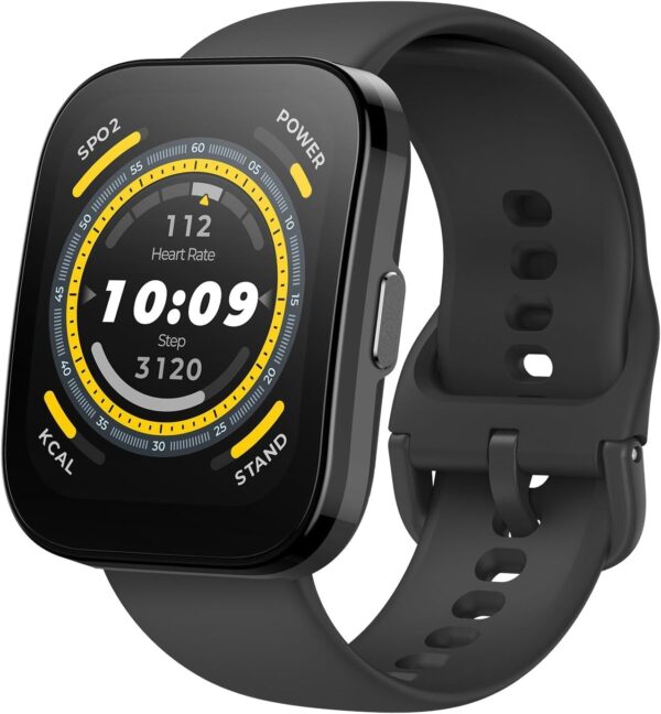 Amazfit Bip 5 Smart Watch, 46mm, Bluetooth Calling, Alexa Built-in, GPS Tracking, 10-day Long Battery Life, Health Fitness Tracker With Heart Rate, Blood Oxygen Monitoring - Black