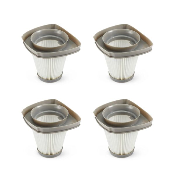 Amazon Basics HEPA Replacement Filters for 2-in-1 Corded Stick Vacuum Cleaner (Model: B07SH66PXX), 4 Pack, Washable, Cool Grey, 106.2 L*90.4W *90.1H mm