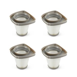Amazon Basics HEPA Replacement Filters for 2-in-1 Corded Stick Vacuum Cleaner (Model: B07SH66PXX), 4 Pack, Washable, Cool Grey, 106.2 L*90.4W *90.1H mm
