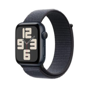 Apple Watch SE (2nd Gen) GPS 40mm Smartwatch with Midnight Aluminium Case with Ink Sport Loop - One Size. Fitness and Sleep Trackers, Crash Detection, Heart Rate Monitor, Carbon...