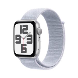 Apple Watch SE (2nd Gen) GPS 40mm Smartwatch with Silver Aluminium Case with Blue Cloud Sport Loop - One Size. Fitness and Sleep Trackers, Crash Detection, Heart Rate Monitor,...