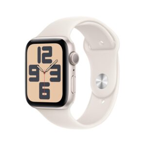 Apple Watch SE (2nd Gen) GPS 40mm Smartwatch with Starlight Aluminium Case with Starlight Sport Band - S/M. Fitness and Sleep Trackers, Crash Detection, Heart Rate Monitor,...