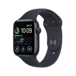 Apple Watch SE (2nd generation) (GPS, 44mm) Smart watch - Midnight Aluminium Case with Midnight Sport Band - Regular. Fitness & Sleep Tracker, Crash Detection, Heart Rate...