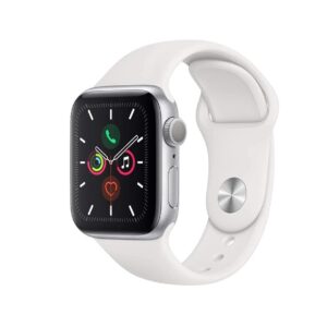 Apple Watch Series 4 (GPS, 44MM) - Silver Aluminium Case with White Sport Band (Renewed)