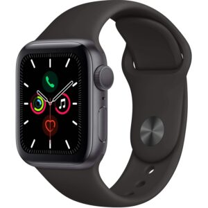 Apple Watch Series 4 (GPS, 44mm) - Space Gray Aluminum with Black Sport Band (Renewed)