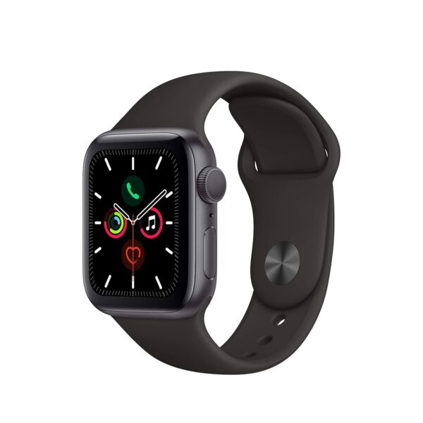 Apple Watch Series 5 40mm (GPS Only) Aluminium Case Grey Sport Band Black (Renewed)