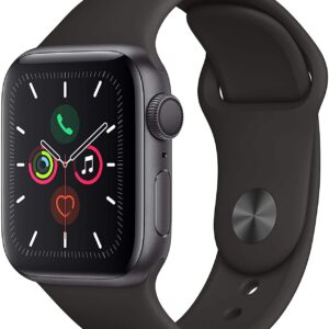 Apple Watch Series 5 (GPS, 44mm) - Space Grey Aluminium Case with Black Sport Band (Renewed)
