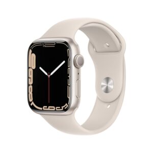 Apple Watch Series 7 (GPS, 45 mm), Aluminium Case, Starlight, Sports Strap, Starlight, Regular
