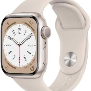 Apple Watch Series 8 (GPS, 41 mm) Starlight Aluminum Case with Starlight Sport Band,One size (Renewed)