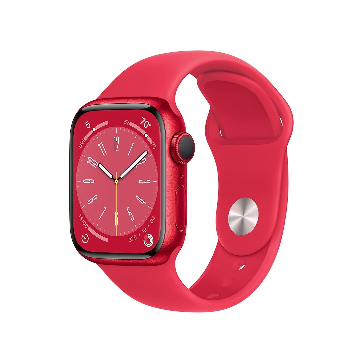 Apple Watch Series 8 (GPS 41mm) Smart watch - (PRODUCT) RED Aluminium Case with (PRODUCT) RED Sport Band - Regular. Fitness Tracker, Blood Oxygen & ECG Apps, Water Resistant...