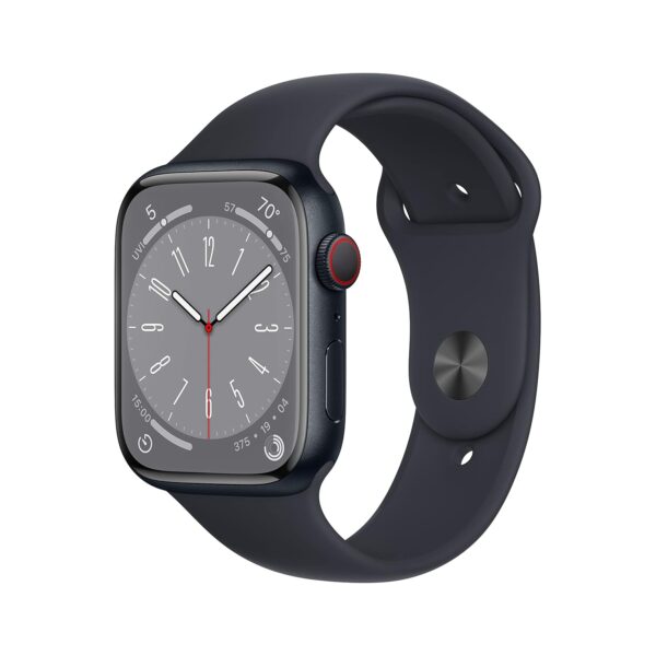 Apple Watch Series 8 (GPS + Cellular, 45MM) - Midnight Aluminium Case with Midnight Sport Band (Renewed)