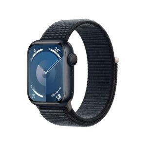 Apple Watch Series 9 [GPS 41mm] Smartwatch with Midnight Aluminum Case with Midnight Sport Loop One Size. Fitness Tracker, Blood Oxygen & ECG Apps, Always-On Retina Display,...
