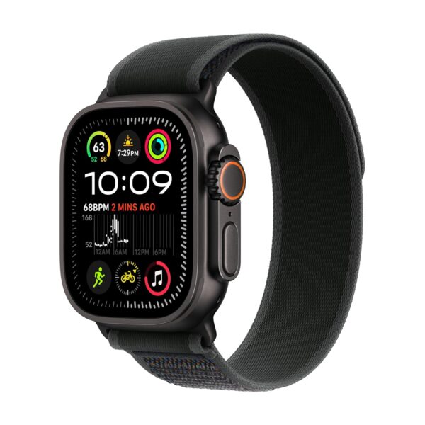 Apple Watch Ultra 2 GPS + Cellular 49mm Smartwatch, Sports Watch with Black Rugged Titanium Case with Black Trail Loop - M/L. Fitness Tracker, Precision GPS, Extra-Long Battery...