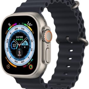 Apple Watch Ultra 2 (GPS+CELLULAR, 49MM) Titanium Case with Black Ocean Band, One Size (Renewed)