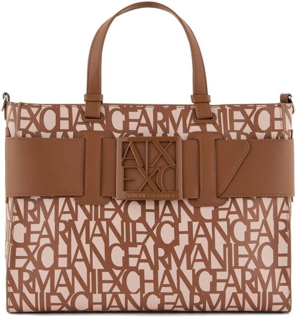 Armani Exchange Women Essential, Susy, Sustainable, All Over Logo Big Tote, Multi-Coloured, One Size