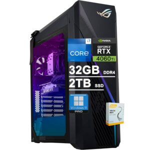 ASUS ROG Strix G16CH Gaming Desktop | Intel 16-core i7-13700F (>i9-12900F) | 32GB DDR4 2TB SSD | Geforce RTX 4060 Ti Dual 8GB | Aura Sync Lighting Wi-Fi6E 750W PSU (80+ Gold)...