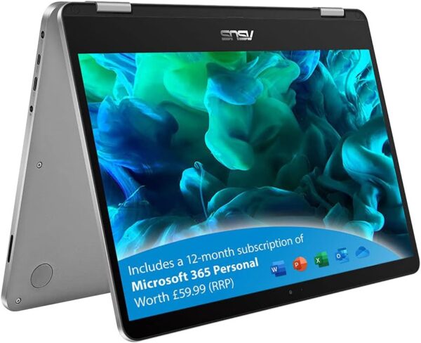 ASUS Touchscreen VivoBook Flip with Microsoft Office 365 - TP401MA 14 Inch Laptop (Intel Pentium Silver N5030, 4 GB RAM, 128 GB SSD, Windows 10 Home) Includes 1 Year Microsoft...