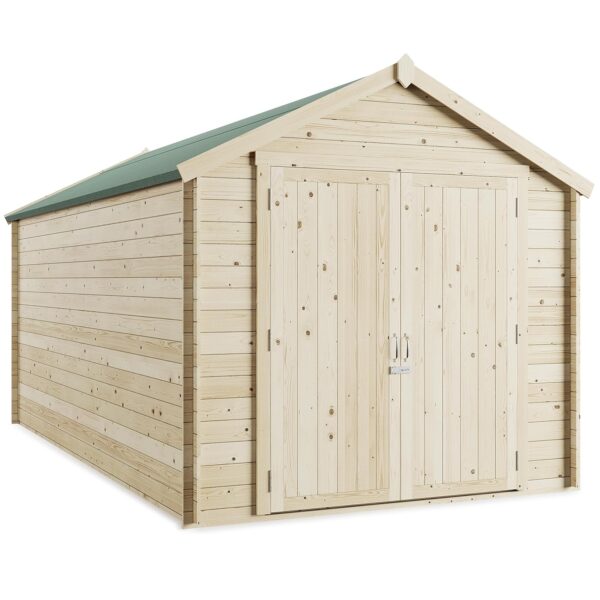 BillyOh 2.5x4.5 Pro Apex Log Cabin Wooden Garden Shed, 28mm Log Thickness, European Timber Garden Storage Shed with Floor, Roof, & Felt, Wide Door, Versatile Wood Outdoor...