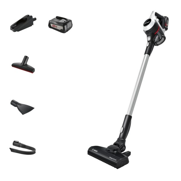 Bosch BCS612GB Unlimited 6 ProHome Cordless Stick Vacuum Cleaner, Ultra Lightweight Design, Suitable for All Floor Types, 2 x Interchangeable 18V Batteries, 60 Minutes Run Time,...