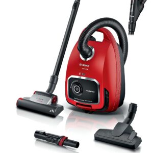 Bosch BGL6PETGB Serie 6 ProAnimal Bagged Cylinder Vacuum Cleaner with Pet Turbo Nozzle, Lightweight and Compact, Suitable for All Floor Types, 850W, Tornado Red