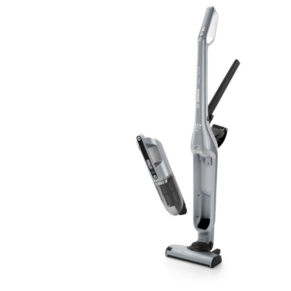 Bosch Flexxo Serie | 4 - Rechargeable 21.6 V Cordless 2 in 1 Handheld and Handstick Vacuum Cleaner with Integrated Accessories for Multiple Surfaces, in Silver