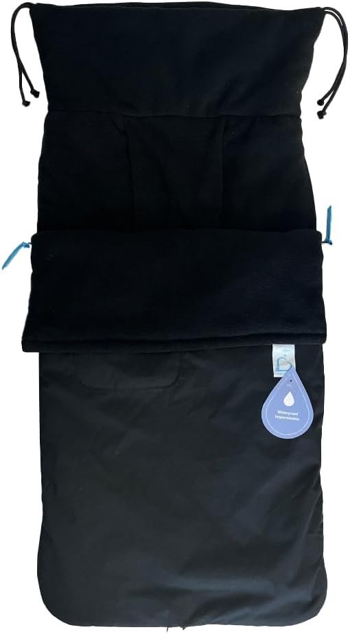 Buggysnuggle x Roma Universal Explorer Waterproof Baby Stroller Footmuff | 2-in-1 Seat Liner & Pushchair Footmuff to Keep Baby Warm & Dry, Black