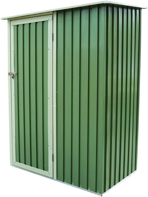 Charles Bentley 4.7ft x 3ft Metal Storage Shed Chest Small Green Roof Door Apex
