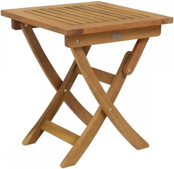 Charles Bentley Wooden, Square, Foldable Table, FSC Certified Eucalyptus Wood, Traditional Design, Oil Coated, Natural Colour, Easy To Clean, Outdoor, Garden, Patio, Friends,...