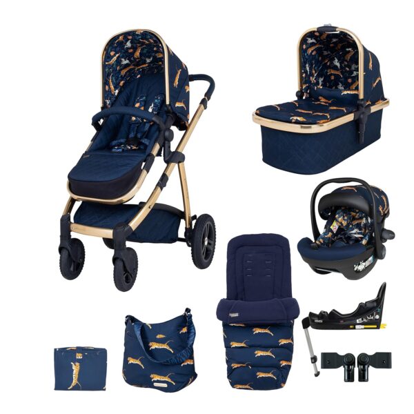 Cosatto 3 in 1 Travel System, Wow 2 - Birth to 25kg, Compact Fold, Inc Carrycot, iSize Car Seat & Base, Adapters, Footmuff, Change Bag & Raincover (On The Prowl)